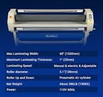 63" Wide Format Pneumatic Laminator Manual Cold Laminating Machine 60" Max  Laminating Width,Pneumatic Roller Lift Portable Stand Included, 0.78" Max  ...