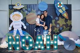 Noah S Outer Space Themed Party 1st Birthday Space Theme Party Camping Theme Birthday Party Space Theme Party Decorations