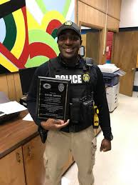 SRO Artis was recognized for his services by the Administration at  Goldsboro High School today for his years of commitment to Goldsboro High  School. Way to go, SRO Artis!