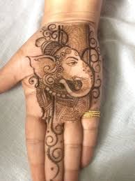 Ganesha With Mehndi Palm Mehndi Design Mehndi Designs Unique Mehndi Designs