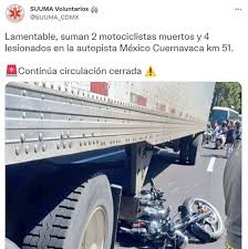 Las autoridades de capufe refiere que, presuntamente, uno de los tráileres se quedó sin frenos y embistió a un convoy de 13 motociclistas que se … Q69 Gavnodtfhm