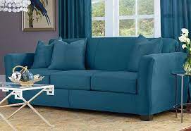 Ultimate Stretch Suede Four Piece Sofa Slipcover Form Fitting Individual Cushion Covers Machine Washable Slipcovered Sofa Furniture Slipcovers Cushions On Sofa