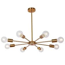 Sputnik Chandelier Brass 8 Lights Semi Flush Mount Ceiling Light Mid Century Modern Pendant Light For Foyer Dining Room Bedroom Restaurant Ul Listed By Melucee Description Specifications Style 8 Lights Brass Modern Sputnik Chandelier