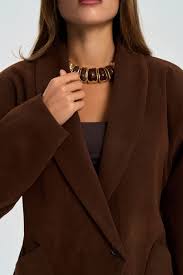 MAI STUDIOS CO. Bronte Omuz Detaylı Kahve Blazer