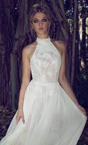 High Neck Floral Embroidered Wedding Dress Halter Top Wedding Dress High Neck Wedding Dress Wedding Dresses Lace