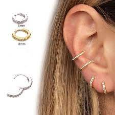 Mini Gold Hoop Cartilage Helix Earring Conch Piercing Rook Piercing Snug Piercing Diamond Earring Nose Piercing Rings Wish Small Earrings Studs Small Earrings Body Jewelry