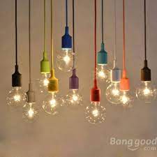 Colorful E27 Silicone Rubber Pendant Light Lamp Holder Socket Diy Diy Pendant Lamp Vintage Light Bulbs Pendant Ceiling Lamp