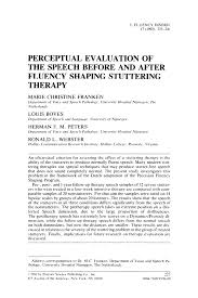 Here's the script that was used for the ceremony. Pdf Perceptual Evalation Of The Speech Before And After Fluency Shaping Stuttering Therapy