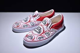 Vans Jiujitsu Association Logo White Red Vn00097m9x1 Vans Slip On Sneaker Vans Classic Slip On Sneaker