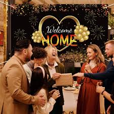 Black and gold family pictures. Buy Lnlofen Welcome Home Banner Sign Decorations Large Welcome Home Backdrop Supplies Black Gold Homecoming Poster Photo Props For Home Decoration Family Party Decor 6x3 6ft Online In Indonesia B08p5dlc7q