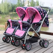 Good Seller Blue Pink Red Cheap Double Stroller Twins Baby Comfortable Safety Strollers Twins Baby Pushch Twin Strollers Cheap Double Stroller Double Strollers