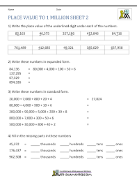 Place Value Worksheet Up To 10 Million