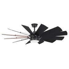 Matte black outdoor ceiling fan. Home Decorators Collection Trudeau 60 In Led Indoor Matte Black Ceiling Fan With Light Kit And Remote Control Yg545a Mbk The Home Depot Black Ceiling Fan Fan Light Ceiling Fan With Light