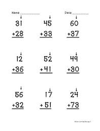 This coloring math worksheet helps your third grader conceptualize counting and multiplying by 2. Touch Math Double Digit Addition Worksheets By Lisa S Learning Shop