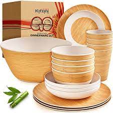 Ships free orders over $39. Buy Bamboo Dinnerware Sets For 4 Nice Quality Durable W Beautiful Bamboo Dishes Plates Decal Cups Plates And Bowls Set 17 Piece Reusable Dishwasher Safe Wood Dish