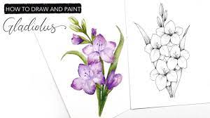 Check spelling or type a new query. Watercolour Gladiolus How To Draw And Paint August S Birth Month Flower Youtube