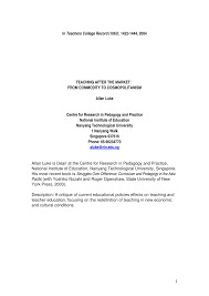 Pdf Teaching After The Market From Commodity To Cosmopolitan