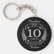 10 Jaar Huwelijk Sleutelhangers Zazzle Be
