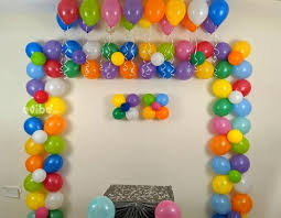 Birthday parties are like road trips: Exclusive Multi Colour Home Birthday Party Balloon Decoration Birthday Simple Balloon Decorations In Hyderabad Evibe In