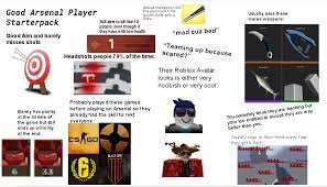 Best top 1 players in arsenal (roblox arsenal). Good Arsenal Player Starterpack Roblox Arsenal