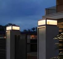Solar Garden Pillar Light - Waterproof LED Lamp with Auto On ...