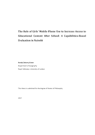 The Role of Girls' Mobile Phone Use to Increase Access to Educational  Content After School: A Capabilities-Based Evaluation in