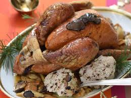 Chapon Farci Aux Cepes Et Aux Truffes Recettes Recette Recette Chapon Recette Chapon Farci Farce Pour Chapon