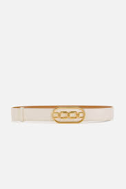 Women vintage gold coin metal retro high waist charm waistband tassel chain belt. High Waist Belt With Elisabetta Franchi Light Gold Logo