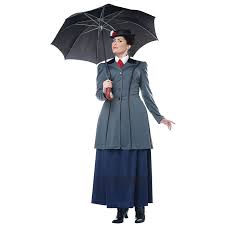 Holding her hat on with one hand and carrying. English Nanny Adult Costume Mary Poppins Cappel S