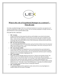 Most states have statutes governing the use of these clauses in contracts. What Is The Role Of Liquidated Damages In A Contract Pros Cons By Lex Energy Issuu