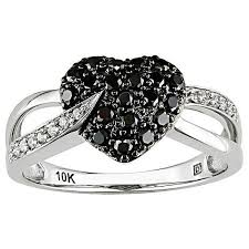 Black And White Diamond Shaped Logo Ice 1 3 Ct Black And White Diamond 10k White Gold Ring 880 Liked On Polyvore Featur White Diamond Rings Black White Diamond Ring Heart Shaped Diamond Ring