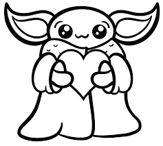 Baby yoda coloring pages printable for kids. Baby Yoda With Heart Coloring Page Free Printable Coloring Pages For Kids