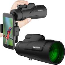 Buddygo 12x50 Telescope Monoculaire Haute Puissance Prisme Basse Vision Nocturne Longues Vues Portee Basse Vision Smartphone Camping