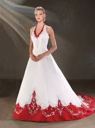 Vintage Halter Red And White Wedding Dresses Lace Embroidery Wedding Gowns Ebay Red Wedding Dresses Halter Top Wedding Dress Cheap Wedding Dress Boho