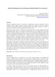 pdf the determinants of female employment in albania