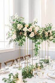 Create A Luxurious Indoor Wedding Space With This Stunning Inspiration Wedding Table Centerpieces Beautiful Wedding Centerpiece Wedding Centerpieces