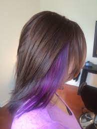 Pastel purple hair, like this beautiful silvery lilac version, is another popular way to wear the look if you're one for lighter shades. Purple Hair Hot Pink Brunette Brown Chunk Chunky Highlight Highlight Long Hair Medium Hair Br Purple Hair Streaks Underlights Hair Hair Color Streaks