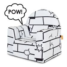 Armchair Cartoon Black And White P Kolino Little Reader Toddler Chair In Comic Book Pattern Toddler Chair Playful Design Toddler Beds