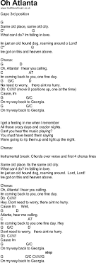 Bluegrass Songs With Chords Oh Atlanta Lyrics And Chords Songs Bluegrass