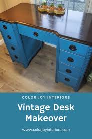 Well, i found one of these little (hidden) gems at value village for $4.99 so i scooped it up for a trash to treasure project. Vintage Desk Makeover Painted Furniture Color Joy Interiors