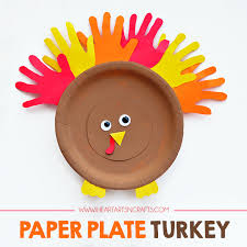 Traditional thanksgiving paper dinner square plate 10in, 10ct. Paper Plate Turkey Kids Craft I Heart Arts N Crafts