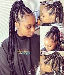 Single braided ponytail smooth sides and back with a single braid along the top of the head create this elegant ponytail hairdo for black little girls. Frisuren 2020 Hochzeitsfrisuren Nageldesign 2020 Kurze Frisuren Braided Ponytail Ponytail Hairstyles Braided Hairstyles