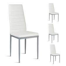 Vinyl chairs in traditional black find an armless chair at officefurniture.com. Set Of 4 Dining Chairs Steel Frame High Back Armless Home Furniture White New Ebay