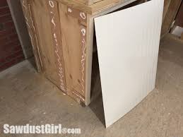 add beadboard paneling to cabinet sides