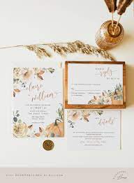 Fall Wedding Invitation Template Set Orange Pumpkin Wedding Etsy Mountain Wedding Invitations Wedding Invitations Orange Wedding Invitations