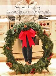 The Making Of A Monster Christmas Wreath Diy Picklee Large Christmas Wreath Christmas Wreaths Diy Christmas Wreaths