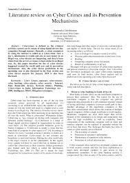 ) the free dictionary has define cybercrime in a more simple way download cyber crimes in malaysia. Pdf Literature Review On Cyber Crimes And Its Prevention Mechanisms