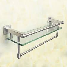 Bathroom shelf with towel bar. 54 Alise Sus 304 Stainless Steel Bathroom Towel Bar Rail With 8mm Thick Tempered Glass Shelf Wall Mount Brushed Fi Stainless Steel Bathroom Shelves Towel Bar