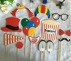 Diy Carnival Photobooth Home Kitty Paper Carnival Photo Booth Stick Props Circus Clown Cosplay Carnival Photo Booths Diy Carnival Circus Decorations