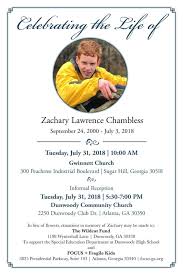 However, it is commonplace for families to request memorial donation instead of flowers. Zachary Lawrence Chambless The Aha Connection